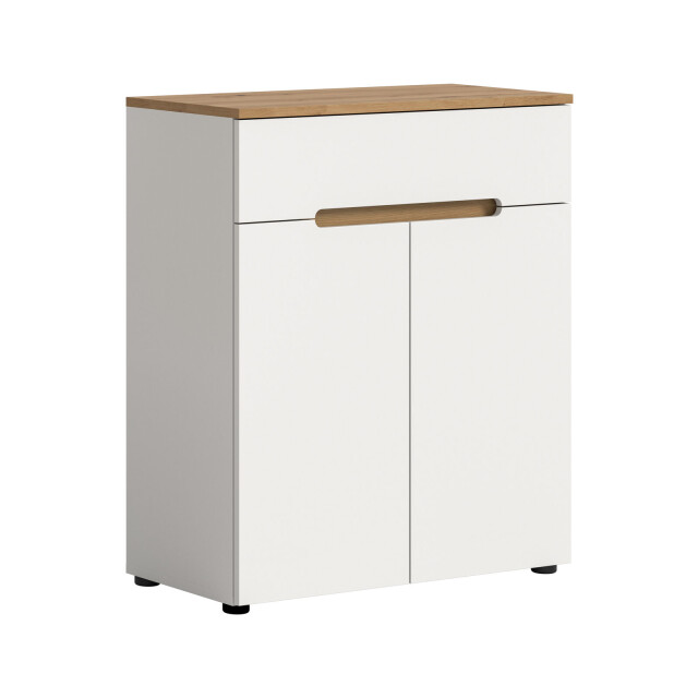 Furnilux Canu schoenenkast wit 80 cm – 2 deuren, lade en 12 schoenparen 3733133 large
