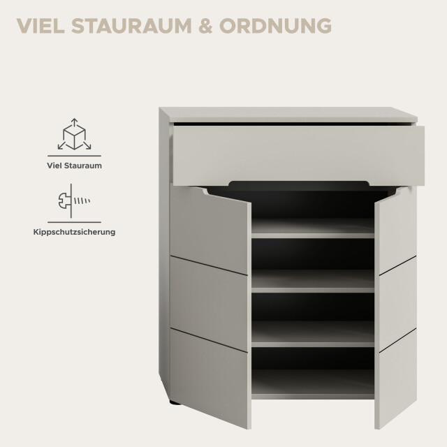 Furnilux Canu schoenencommode in – 80 cm breed met 2 deuren en lade 3733138 large
