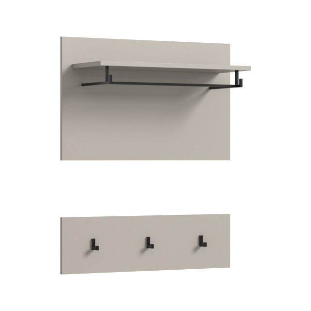 Furnilux Canu garderobepaneel 80 cm met kapstokhaken en kledingstang, 3733140 large
