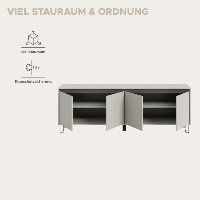 Furnilux Balton lowboard 184x64x40 cm met 4 deuren 3733143 large