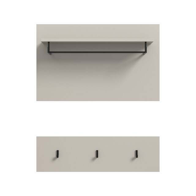 Furnilux Canu garderobepaneel 80 cm met kapstokhaken en kledingstang, 3733140 large