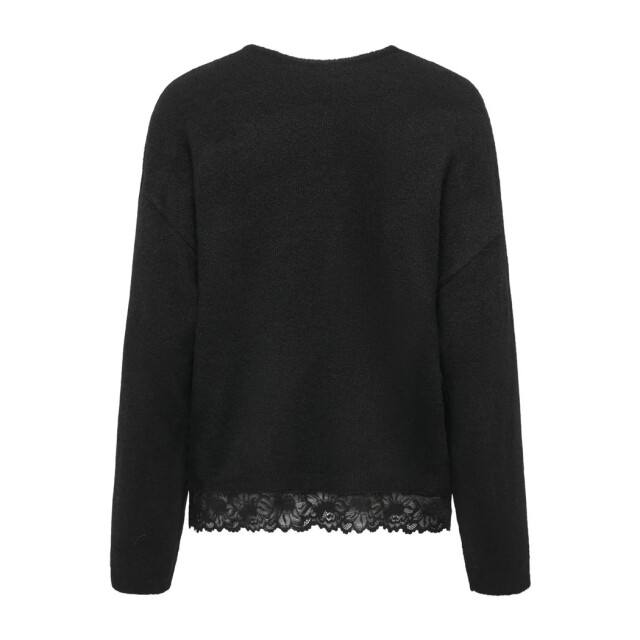 Only Onlclover ls lace v-neck reversible knt black/dtm 15382124-177911002 large