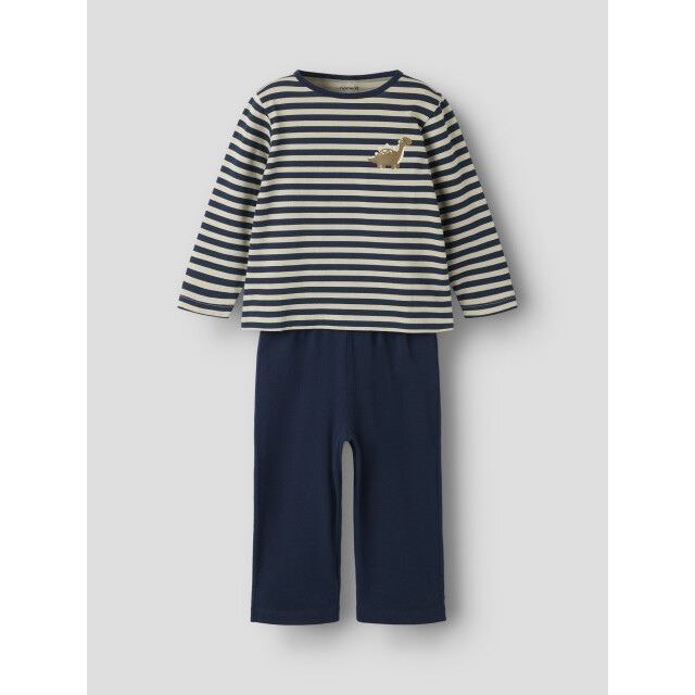 Name It Jongens lange pyjama set giftbox nmmryndq dinosaurus print donkerblauw/wit gestreept 13261985-Navy Blazer large
