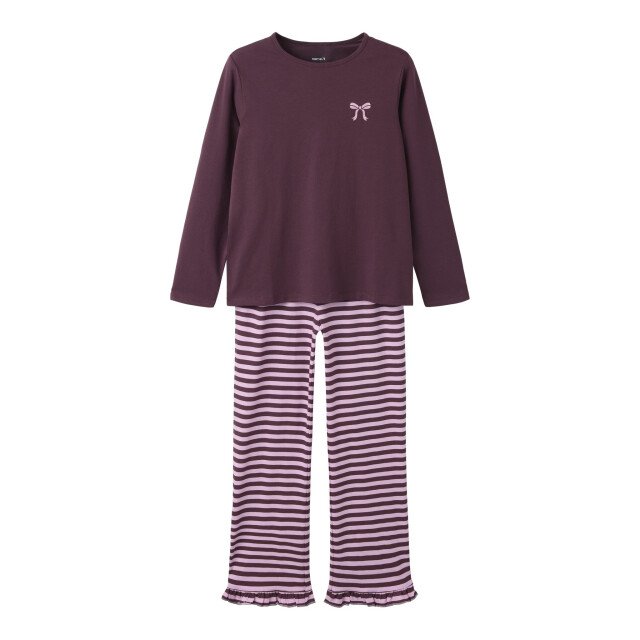 Name It Meisjes lange pyjama set giftbox nkfreaq paars gestreept/strik print 13261980-Catawba Grape large