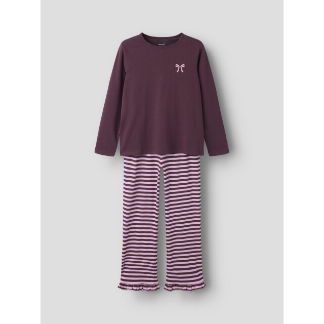 Name It Meisjes lange pyjama set giftbox nkfreaq paars gestreept/strik print 13261980-Catawba Grape large