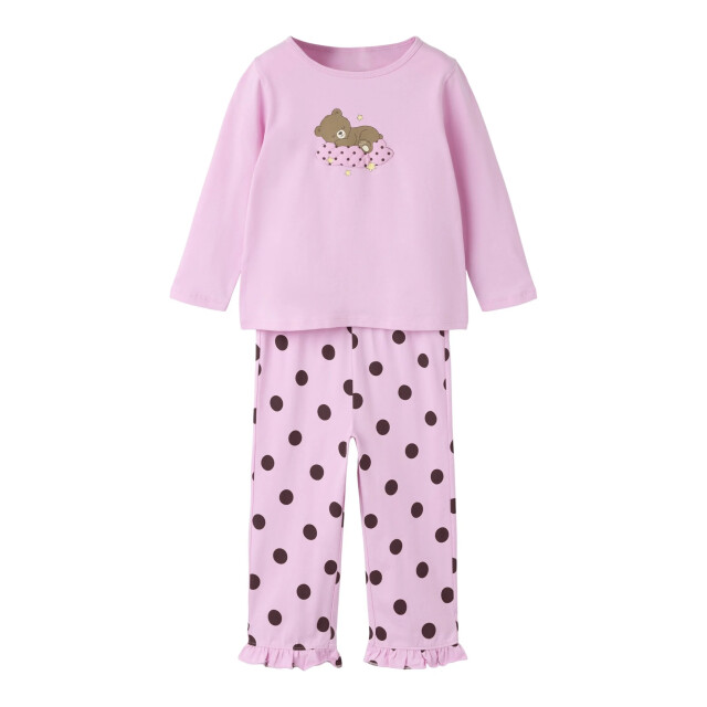 Name It Meisjes lange pyjama set giftbox nmfraniq roze beer print/gestipt 13261982-Full Blooming Pink large