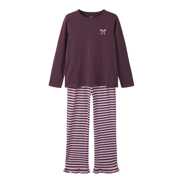 Name It Meisjes lange pyjama set giftbox nkfreaq paars gestreept/strik print 13261980-Catawba Grape large