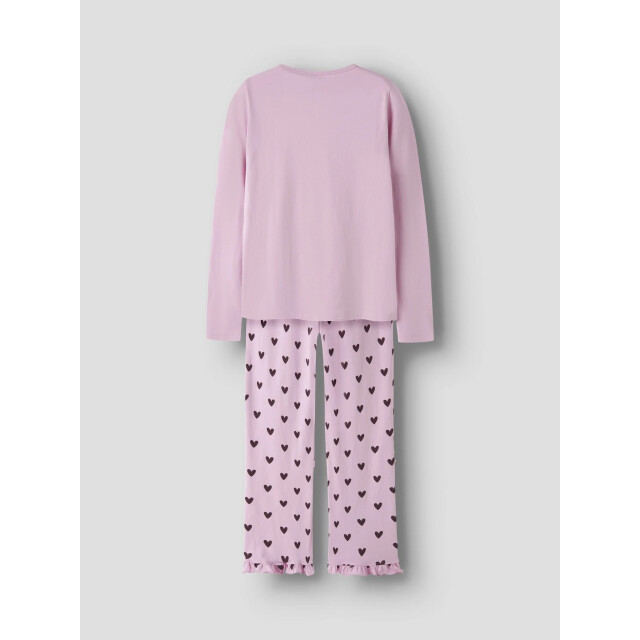 Name It Meisjes lange pyjama set nkfreaq roze hartjes print 13261979-Full Blooming Pink large