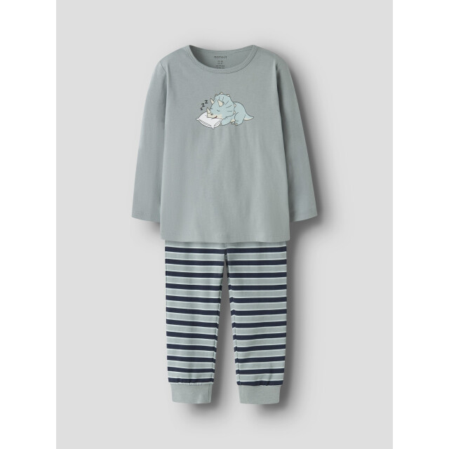 Name It Jongens lange pyjama set nmmryndq turquoise dinosaurus print/gestreept 13261983-Abyss large