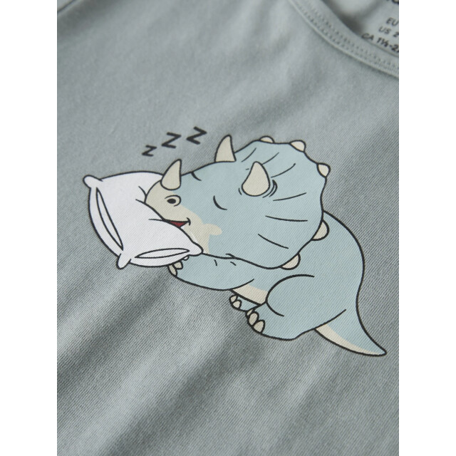 Name It Jongens lange pyjama set nmmryndq turquoise dinosaurus print/gestreept 13261983-Abyss large