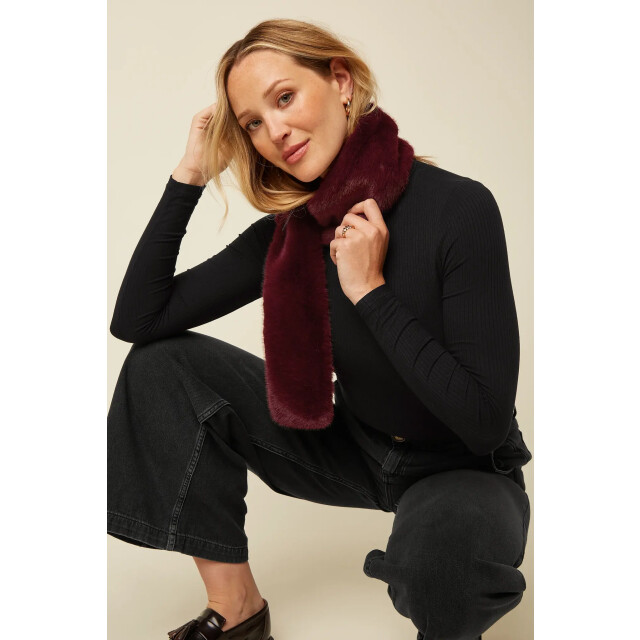 King Louie Scarf silver fur 10650 porto red 10650 large