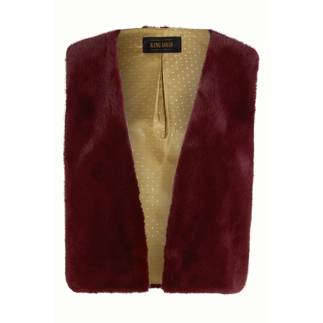 King Louie Viva gilet silver fur 10651 porto red 10651 large