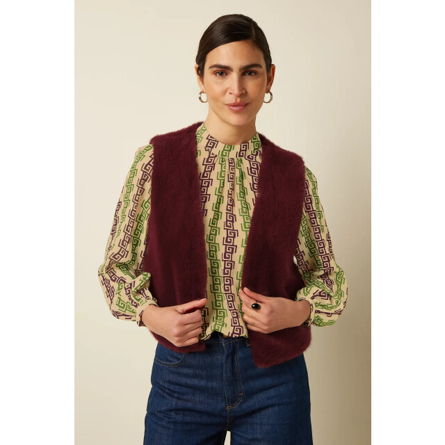 King Louie Viva gilet silver fur 10651 porto red 10651 large