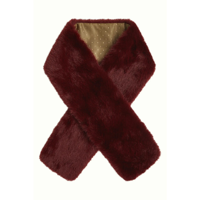 King Louie Scarf silver fur 10650 porto red 10650 large