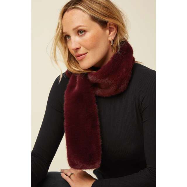 King Louie Scarf silver fur 10650 porto red 10650 large