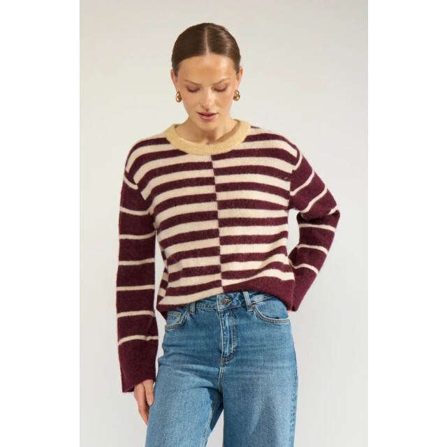 Nümph Nuriette stripe pullover 707210-bordeaux 707210-2730 large