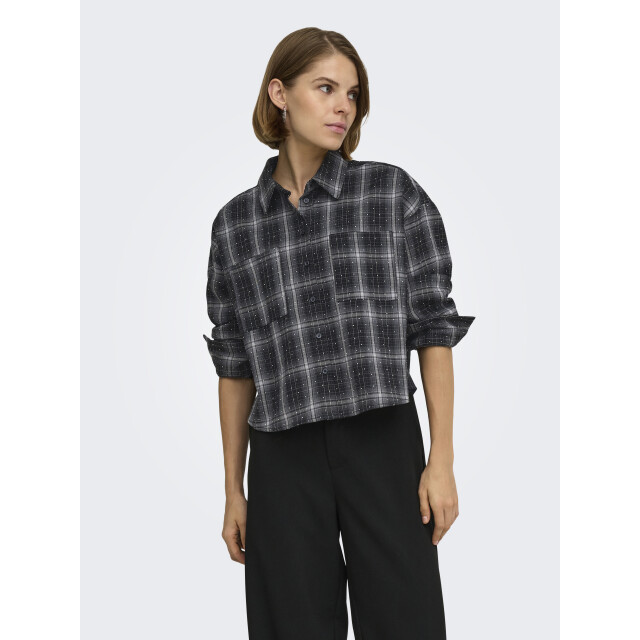 Only onlilston ls glitter detail shirt w 15383362 black checks 06615.999.0038 large