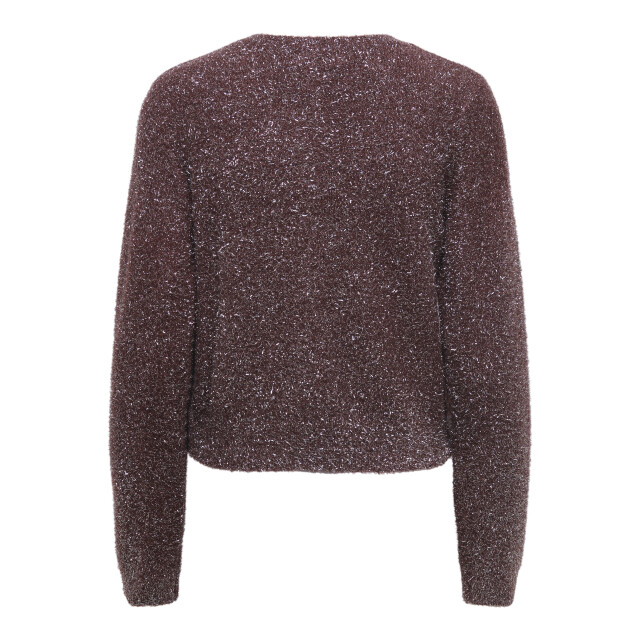 Jacqueline de Yong nadine l/s glitter cardigan knt 15388878 rum raisin 06741.680.0036 large