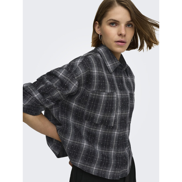 Only onlilston ls glitter detail shirt w 15383362 black checks 06615.999.0038 large