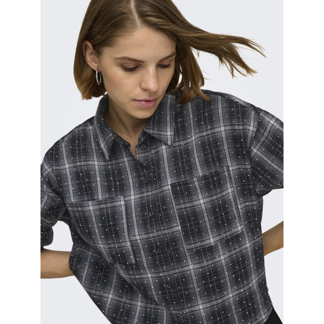 Only onlilston ls glitter detail shirt w 15383362 black checks 06615.999.0038 large