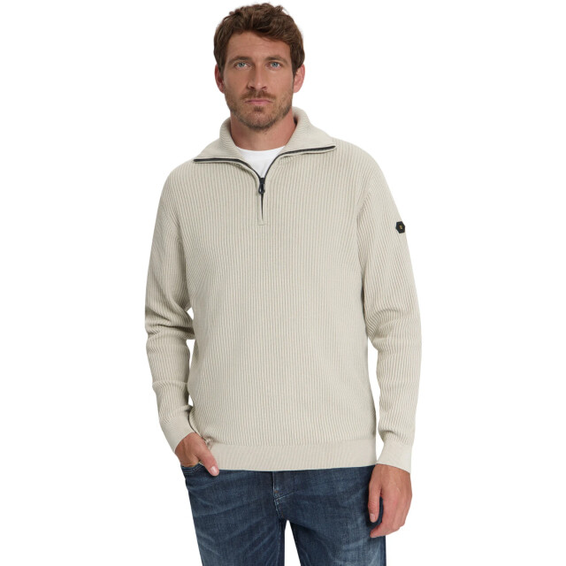 No Excess Pullover half zip wing collar tuck stone 33230932SN-014 large