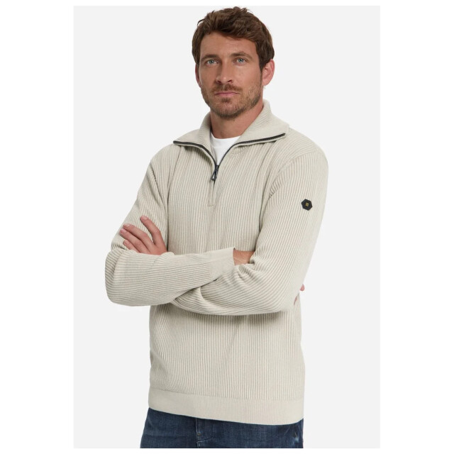 No Excess Pullover half zip wing collar tuck stone 33230932SN-014 large