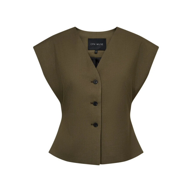 CPH Muse Cmtenna waistcoat ivy green melange 211868-8705 large