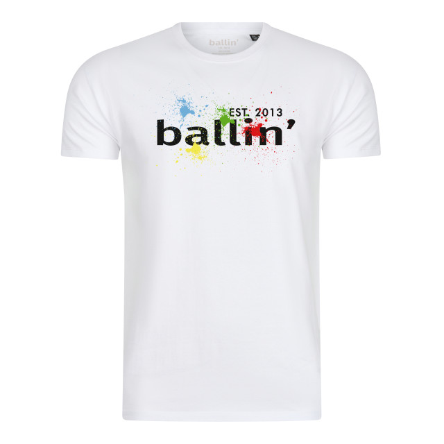 Ballin Est. 2013 Paint splatter tee SH-H01003-WHT-S large