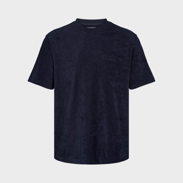 Kronstadt Ks3816 ledger organic terrycloth pocket tshirt navy ks3816 Ledger organic terrycloth pocket tshirt navy large