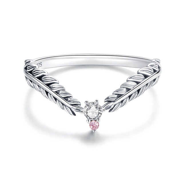 Mijn bedels Sterling ring veren MB1939|52 large