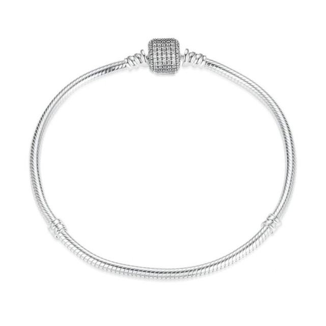 Mijn bedels Sterling bedelarmband met glimmende clipsluiting PAS907|17 large