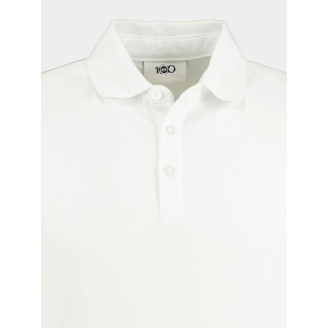 Bos Bright Blue Polo korte mouw oscar polo fine pique plain 22108os03bo/100 white 168500 large