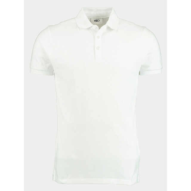 Bos Bright Blue Polo korte mouw oscar polo fine pique plain 22108os03bo/100 white 168500 large