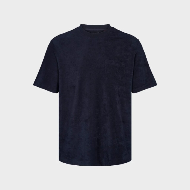 Kronstadt Ks3816 ledger organic terrycloth pocket tshirt navy ks3816 Ledger organic terrycloth pocket tshirt navy large