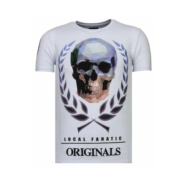 Local Fanatic Skull originals rhinestone t-shirt 13-6224W large