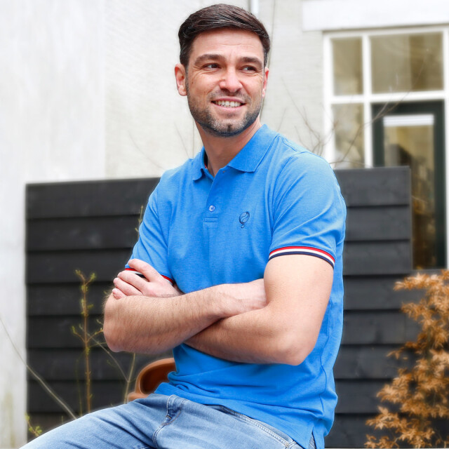 Q1905 Polo shirt bloemendaal kobalt QM2311022-601-1 large