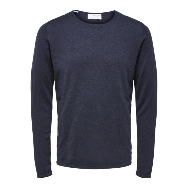 Selected Rocks knit crew neck dark sapphire 16079774-DAR-M large