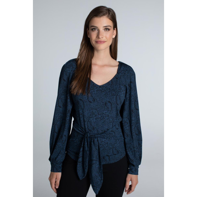 Jansen Amsterdam Avail top met paisley-dessin en pofmouwen black/blue Juffrouw Jansen AVAIL top met paisley-dessin en pofmouwen Black/blue large