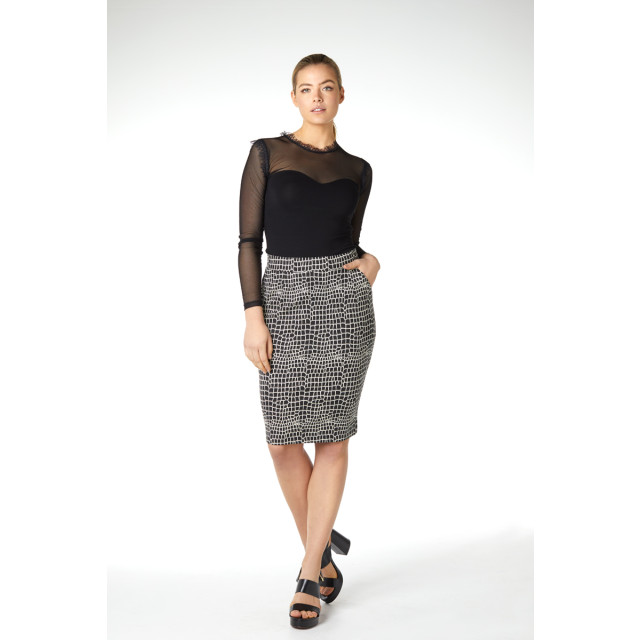 Jansen Amsterdam Skirt lairy pencil black/sand 0-3-1-2-1-3-1-1-2-1-1-1-4 large