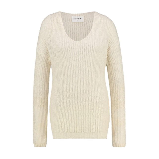 Simple Teresa knitted jumper with v-neck kn sum-01 offwhite Simple Teresa Knitted jumper with v-neck KN SUM-01 Offwhite large
