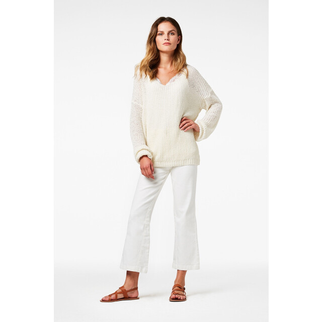 Simple Teresa knitted jumper with v-neck kn sum-01 offwhite Simple Teresa Knitted jumper with v-neck KN SUM-01 Offwhite large