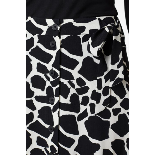 Jansen Amsterdam Mary midirok met vlekkendessin en strikdetail black/white 0-3-1-2-1-3-1-1-2-1-1-2-3 large