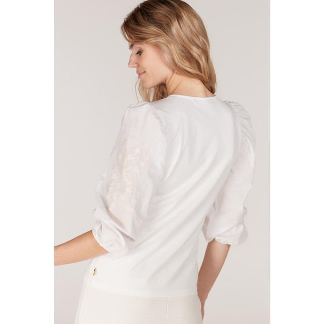 Jansen Amsterdam Tanum top met pofmouw en borduursel off white 0-5-1-2-1-3-1-1-2-1-1-3-1-1-2-1-2-2-2-2-1-1-1-2-1-2-1-2-1-1-1-1-1-1-2-1-1-1-1-1-1-1-1-1-1-1-1-1-2-1 large