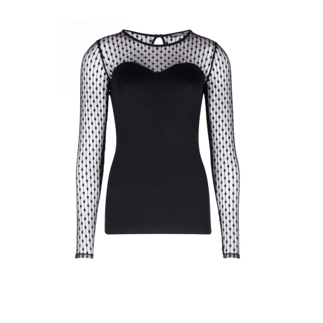 Jansen Amsterdam Aby w20 top met hartvormige belijning en mesh black Juffrouw Jansen ABY W20 top met hartvormige belijning en mesh Black large