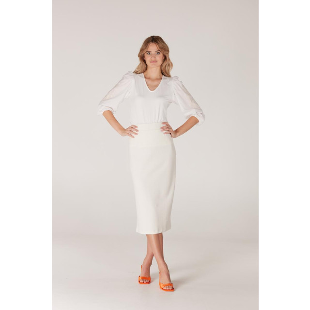 Jansen Amsterdam Tanum top met pofmouw en borduursel off white 0-5-1-2-1-3-1-1-2-1-1-3-1-1-2-1-2-2-2-2-1-1-1-2-1-2-1-2-1-1-1-1-1-1-2-1-1-1-1-1-1-1-1-1-1-1-1-1-2-1 large