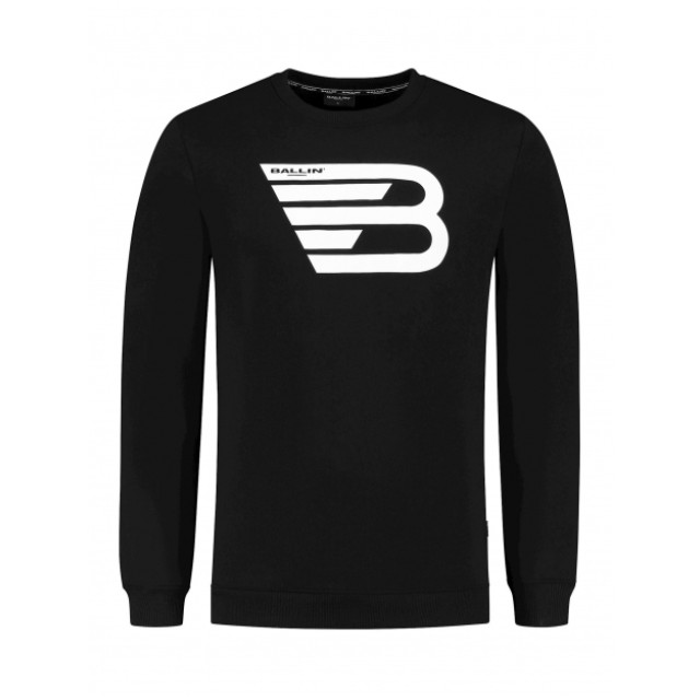 Ballin Amsterdam heren slim fit original sweater - 19305 black large