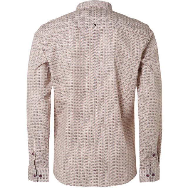 No Excess Shirt allover printed stretch respo mauve 19450233-146 large