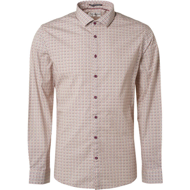 No Excess Shirt allover printed stretch respo mauve 19450233-146 large