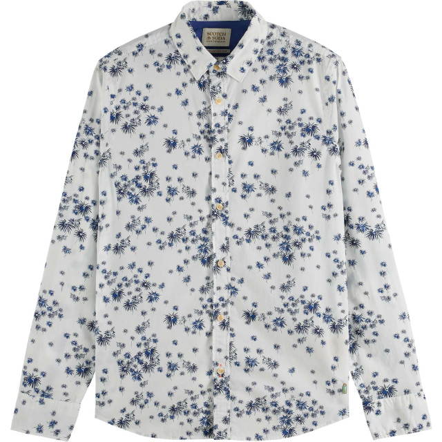 Scotch & Soda Slim-fit printed poplin shirt white fireworks aop 171623-5737 large