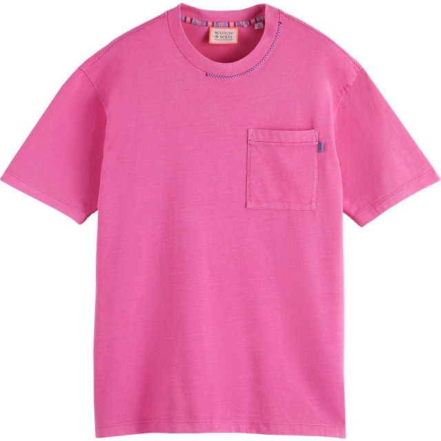 Scotch & Soda Artwork chest pocket tee cerise 171690-1095 large